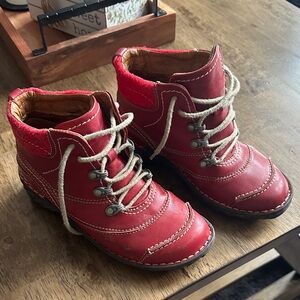 Josef Seibel Red Shoes with Laces